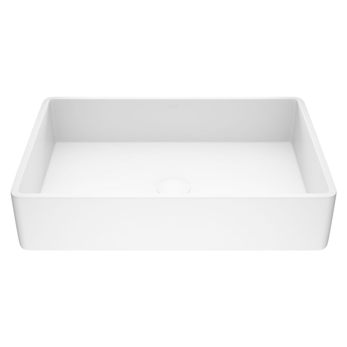 VIGO Magnolia Matte Stone Vessel Bathroom Sink/Basin with Deep Bowl, White