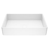 VIGO Magnolia Matte Stone Vessel Bathroom Sink/Basin with Deep Bowl, White