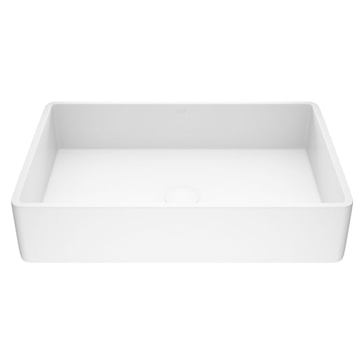 VIGO Magnolia Matte Stone Vessel Bathroom Sink/Basin with Deep Bowl, White