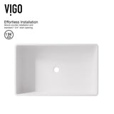 VIGO Magnolia MatteStone White Bathroom Sink/Basin Set with Amada Faucet and Rectangular Composite Vessel image 8