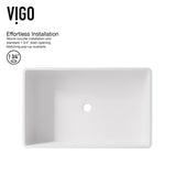 VIGO Magnolia MatteStone White Bathroom Sink/Basin Set with Apollo Faucet and Rectangular Composite Vessel image 6