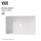 VIGO Magnolia MatteStone White Bathroom Sink/Basin Set with Duris Faucet and Rectangular Composite Vessel image 3