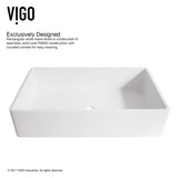 VIGO Magnolia MatteStone White Bathroom Sink/Basin Set with Duris Faucet and Rectangular Composite Vessel image 8