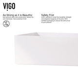 VIGO Magnolia MatteStone White Bathroom Sink/Basin Set with Matte Gold Duris Faucet and Rectangular Composite Vessel image 5