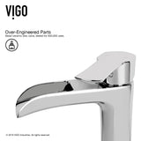 VIGO Magnolia MatteStone White Bathroom Sink/Basin Set with Niko Faucet and Rectangular Composite Vessel image 6