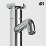 VIGO Magnolia MatteStone White Bathroom Sink/Basin Set with Ruxton Faucet and Rectangular Composite Vessel image 5