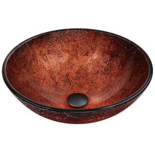 VIGO Mahogany Moon Glass Vessel Bathroom Sink
