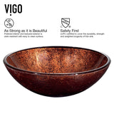 VIGO Mahogany Moon Glass Vessel Bathroom Sink image 5