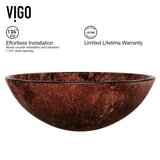VIGO Mahogany Moon Glass Vessel Bathroom Sink image 6