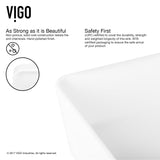 VIGO Marigold Matte Stone Rectangular Composite Vessel Bathroom Sink/Basin with Rounded Edges & Deep Bowl, White image 3