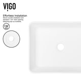 VIGO Marigold MatteStone Matte White Bathroom Sink/Basin Set with Apollo Faucet and Rectangular Composite Vessel image 8