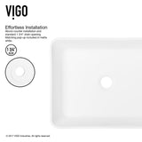 VIGO Marigold MatteStone Matte White Bathroom Sink/Basin Set with Niko Faucet and Rectangular Composite Vessel image 5