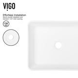 VIGO Marigold MatteStone White Bathroom Sink/Basin Set with Matte Black Linus Faucet and Rectangular Composite Vessel image 7