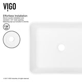 VIGO Marigold MatteStone White Bathroom Sink/Basin Set with Niko Faucet and Rectangular Composite Vessel image 7