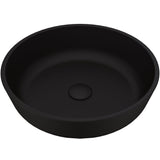 VIGO Modus Glass Round Vessel Bathroom Sink/Basin with Rounded Edges & Deep Bowl, Black