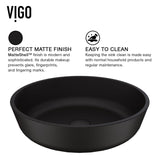 VIGO Modus Glass Round Vessel Bathroom Sink/Basin with Rounded Edges & Deep Bowl, Black image 3