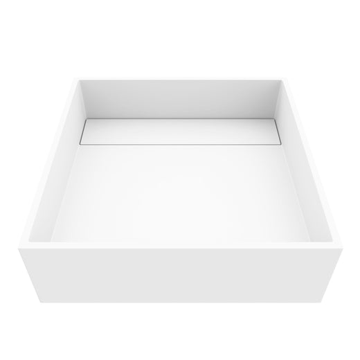 VIGO Montauk MatteStone 15x15-in Deep White Bathroom Sink/Basin with Rectangular Vessel