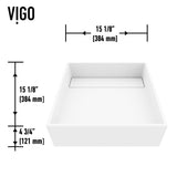 VIGO Montauk MatteStone 15x15-in Deep White Bathroom Sink/Basin with Rectangular Vessel image 2