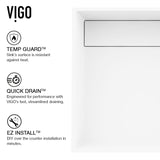 VIGO Montauk MatteStone 15x15-in Deep White Bathroom Sink/Basin with Rectangular Vessel image 4