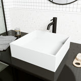 VIGO Montauk MatteStone 15x15-in Deep White Bathroom Sink/Basin with Rectangular Vessel image 6