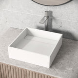 VIGO Montauk MatteStone 15x15-in Deep White Bathroom Sink/Basin with Rectangular Vessel image 8