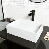 VIGO Montauk MatteStone 18x13-in Deep White Bathroom Sink/Basin with Rectangular Vessel image 7