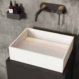 VIGO Montauk MatteStone 18x13-in Deep White Bathroom Sink/Basin with Rectangular Vessel image 8