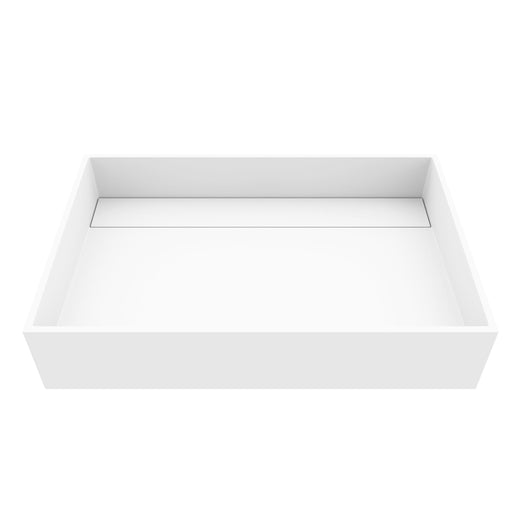 VIGO Montauk MatteStone 23x15-in Deep White Bathroom Sink/Basin with Rectangular Vessel