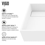 VIGO Montauk MatteStone White Bathroom Sink/Basin Set with Amada Faucet and Rectangular Composite Vessel image 7