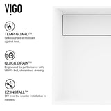 VIGO Montauk MatteStone White Bathroom Sink/Basin Set with Amada Faucet and Rectangular Composite Vessel image 8