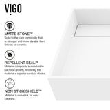 VIGO Montauk MatteStone White Bathroom Sink/Basin Set with Niko Faucet and Rectangular Composite Vessel image 3