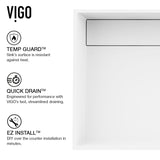 VIGO Montauk MatteStone White Bathroom Sink/Basin Set with Niko Faucet and Rectangular Composite Vessel image 4