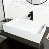 VIGO Montauk MatteStone White Bathroom Sink/Basin Set with Niko Faucet and Rectangular Composite Vessel image 6