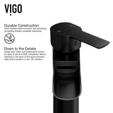 VIGO Niko Single Handle Single Hole Bathroom Sink Faucet, Matte Black image 4