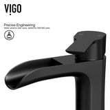 VIGO Niko Single Handle Single Hole Bathroom Sink Faucet, Matte Black image 5
