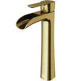 VIGO Niko Single Handle Single-Hole Bathroom Vessel Faucet in Matte Brushed Gold image 2