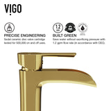 VIGO Niko Single Handle Single-Hole Bathroom Vessel Faucet in Matte Brushed Gold image 4