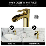 VIGO Niko Single Handle Single-Hole Bathroom Vessel Faucet in Matte Brushed Gold image 6
