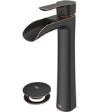 VIGO Niko Single Handle Vessel Single Hole Bathroom Sink Faucet with Pop-up Drain, Antique Rubbed Bronze image 2