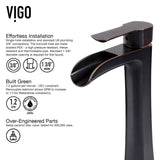 VIGO Niko Single Handle Vessel Single Hole Bathroom Sink Faucet with Pop-up Drain, Antique Rubbed Bronze image 5