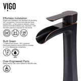 VIGO Niko Single Handle Vessel Single Hole Bathroom Sink Faucet with Pop-up Drain, Antique Rubbed Bronze image 8