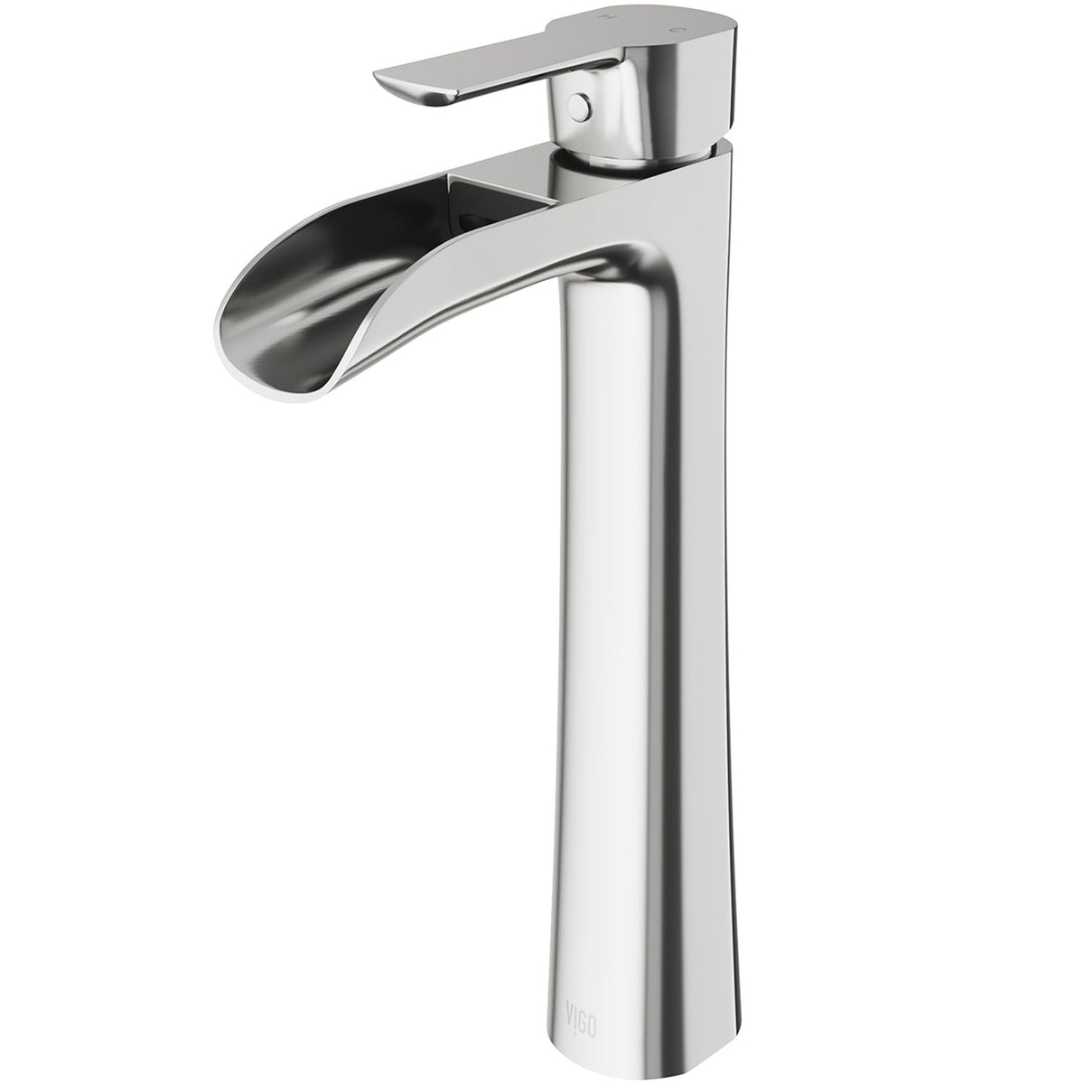 VIGO Niko Single Handle Vessel Sink Bathroom Faucet with Deck Plate, Brushed Nickel