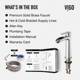 VIGO Niko Single Handle Vessel Sink Bathroom Faucet with Deck Plate, Brushed Nickel image 4