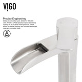 VIGO Niko Single Handle Vessel Sink Bathroom Faucet with Deck Plate, Brushed Nickel image 5