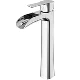 VIGO Niko Single Handle Vessel Sink Bathroom Faucet with Deck Plate, Chrome image 2