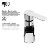 VIGO Niko Single Handle Vessel Sink Bathroom Faucet with Deck Plate, Chrome image 5