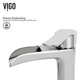 VIGO Niko Single Handle Vessel Sink Bathroom Faucet with Deck Plate, Chrome image 7