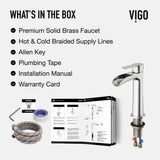 VIGO Niko Single Handle Vessel Sink Bathroom Faucet with Deck Plate, Chrome image 8
