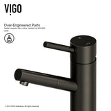 VIGO Noma Single Handle Single Hole Bathroom Sink Faucet, Matte Black, image 5