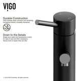 VIGO Noma Single Handle Single Hole Bathroom Sink Faucet, Matte Black, image 6